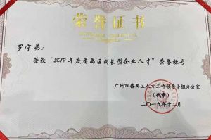 星空(中国)集团CEO罗宁弟荣膺番禺区杰出产业人才奖